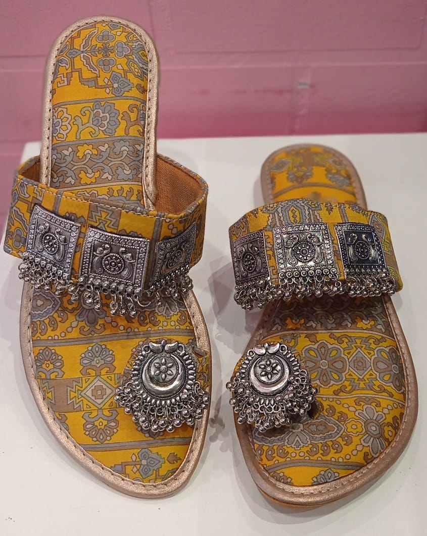 Jewel Embellished Printed Chappals Catalog
